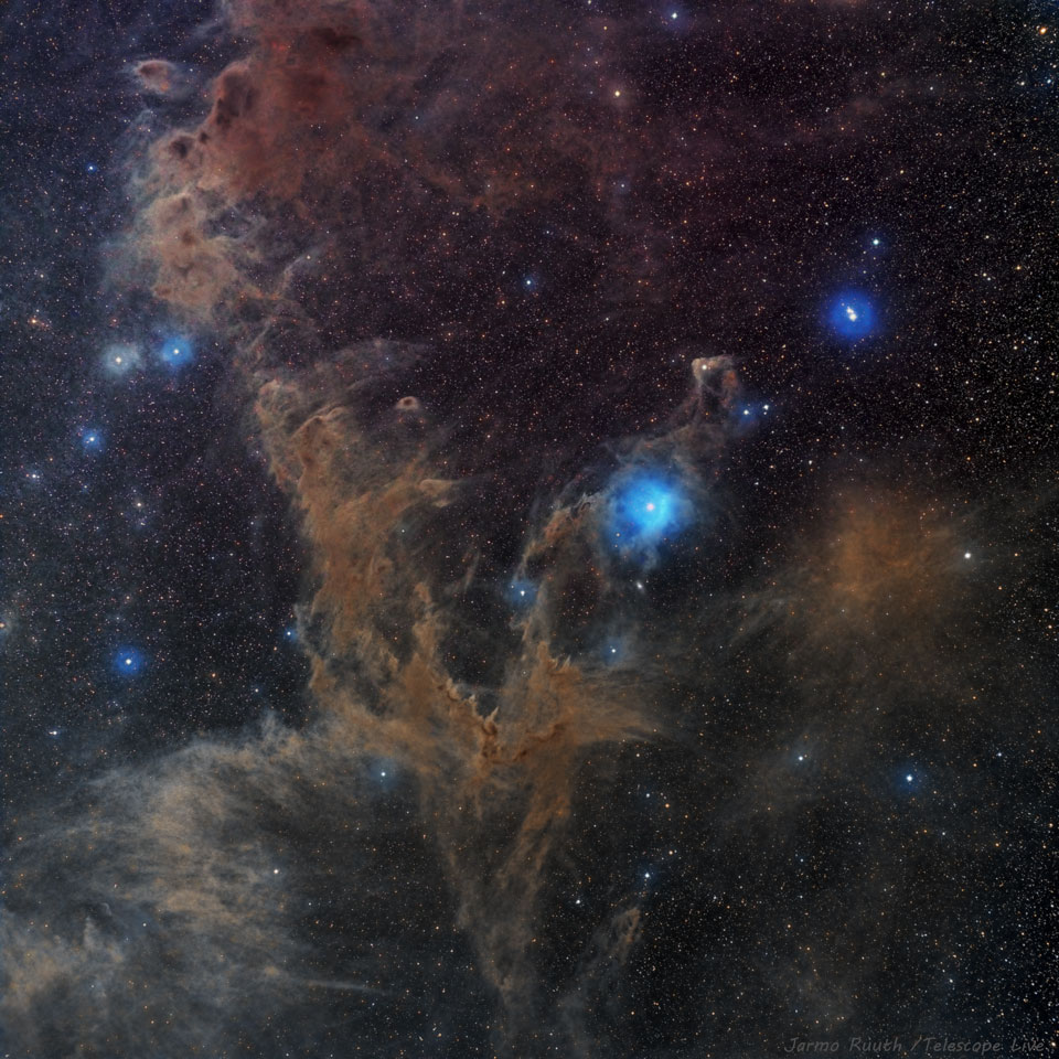 The featured image shows a dark nebula complex involving
thick dust.
Please see the explanation for more detailed information.
